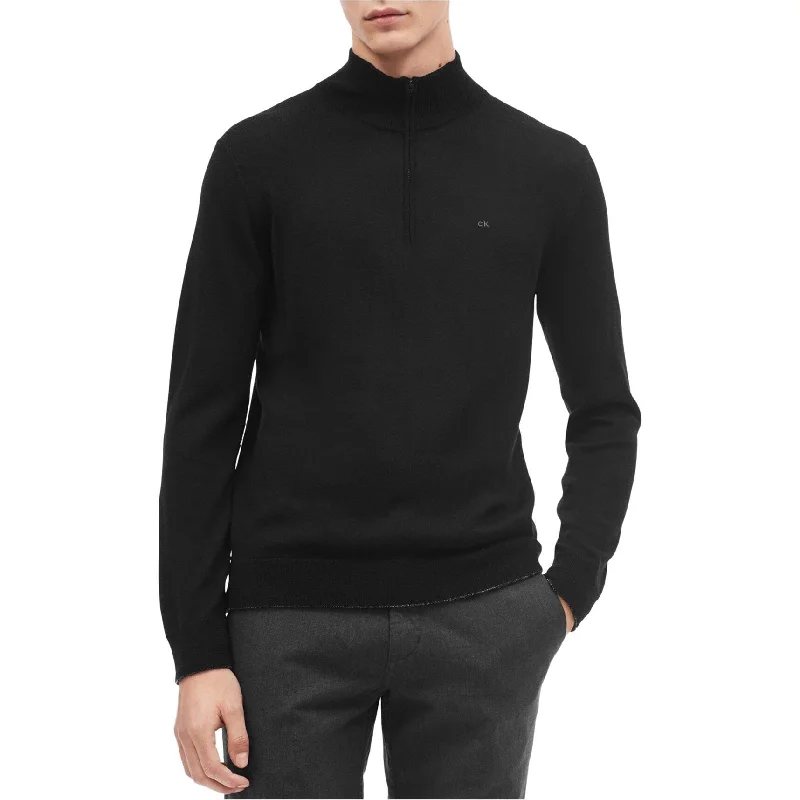 Trendy Basics Calvin Klein Mens Extra Fine Pullover Sweater, Black, X-Small