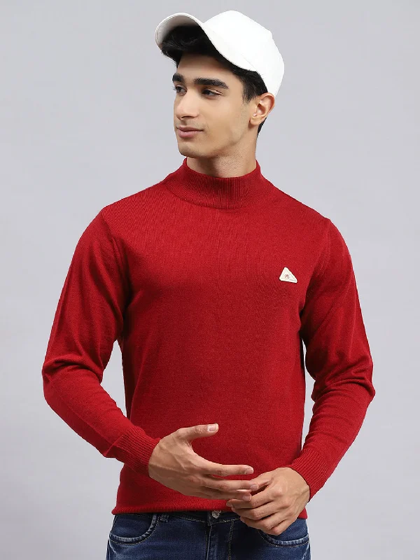 Smart Outfits Men Red Solid Pullover
