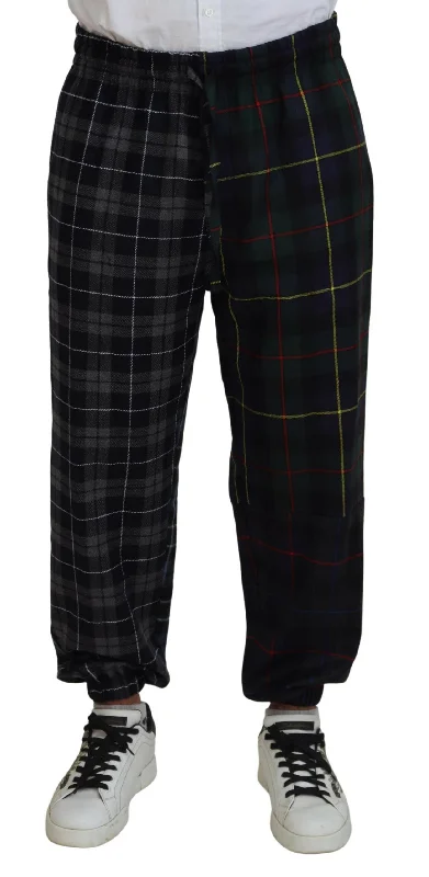 Versatile Wardrobe Dolce & Gabbana Checke Wool Blend Jogger Men's Pants