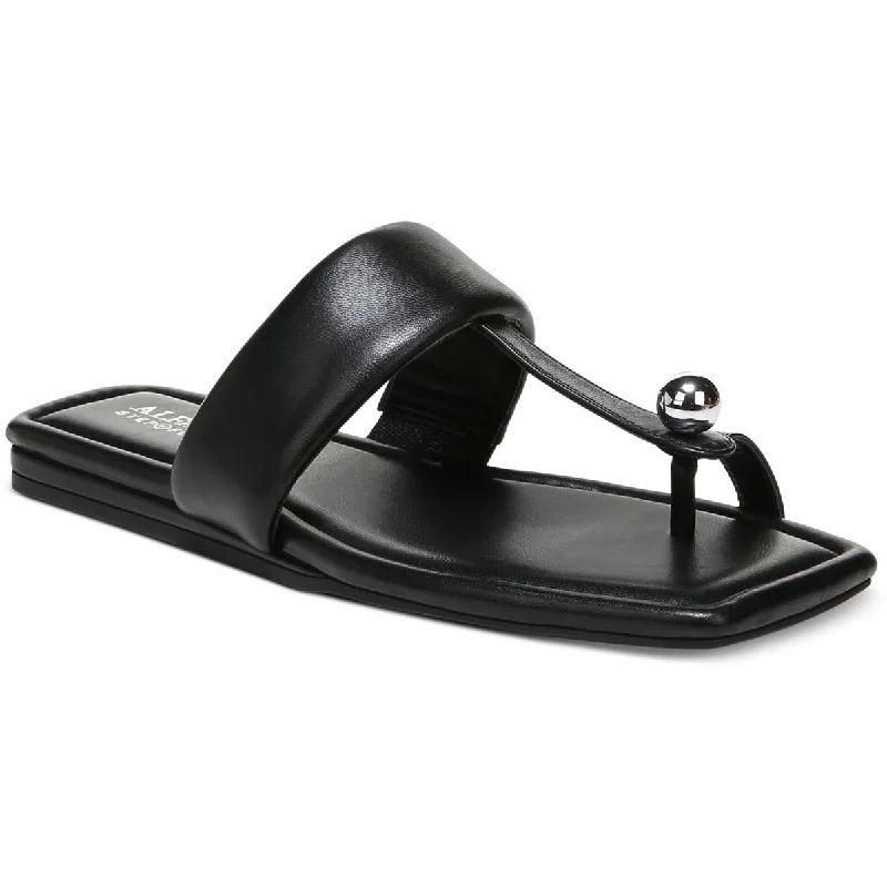 Chic Walking Shoes Alfani Womens Estelle Faux Leather Slide Sandals
