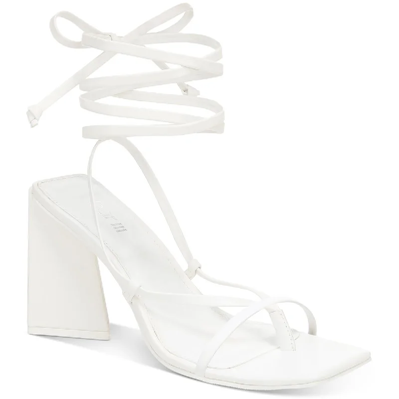 Budget-Friendly Shoes Bar III Womens Alana Faux Leather Ankle Tie Slingback Sandals