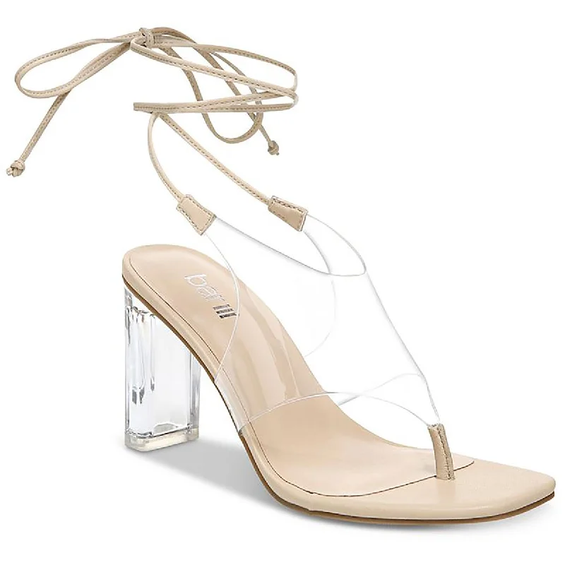 Cozy Sneakers Bar III Womens Bimini Vinyl Lucite Heel Lace-Up Heels