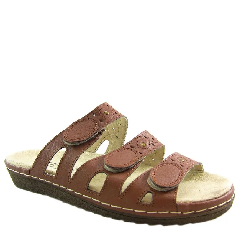Casual Footwear Beacon Womens Simone Leather Slip On Slide Sandals