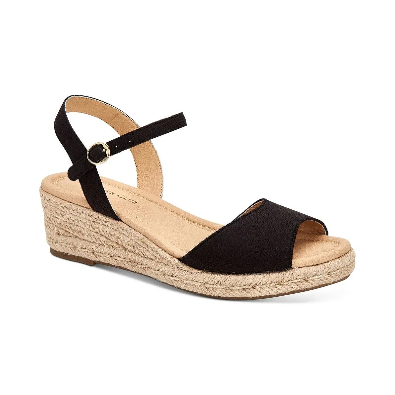 Flexible Fit Shoes Charter Club Womens Luchia Canvas Wedge Sandals