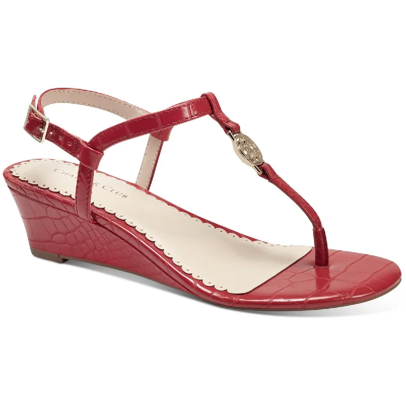 Water-Resistant Sneakers Charter Club Womens Palerrmo Thong Ankle Strap Wedge Sandals