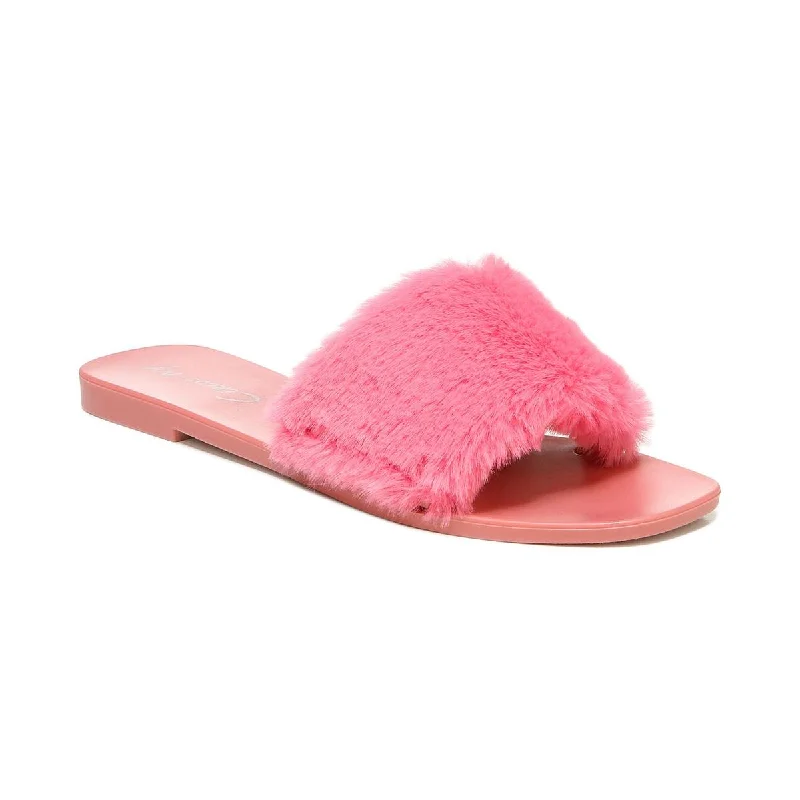 Stylish Outdoor Shoes Circus by Sam Edelman Womens Everette Cozy Faux Fur Jelly Sandals