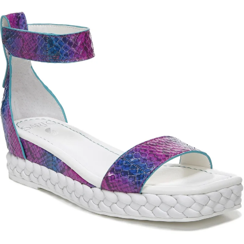 Cozy Walking Shoes Franco Sarto Womens Tiana Leather Open Toe Wedge Sandals