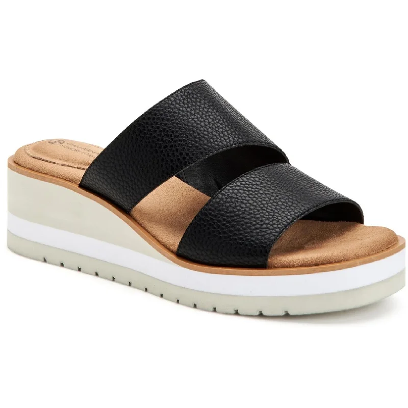 Affordable Sneakers Giani Bernini Womens Ryerr Solid Slip On Wedge Sandals