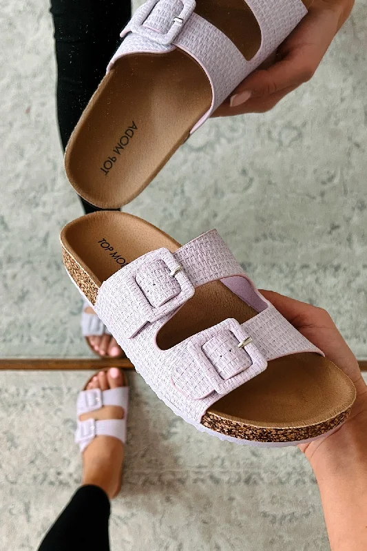 Breathable Mesh Sneakers I Know I'm Right Woven Double-Strap Sandals (Lavender/Raffia)