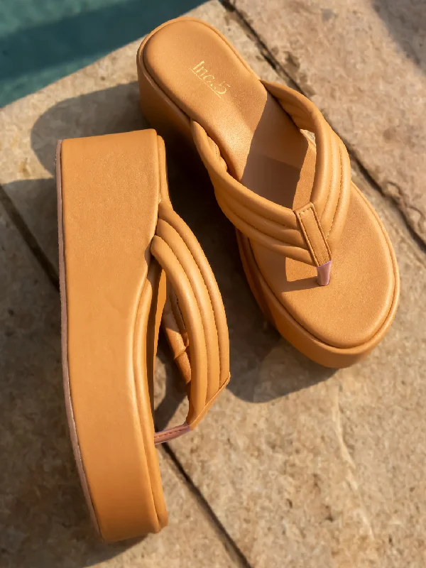 Premium Sneakers Women Beige Solid Wedges Sandals