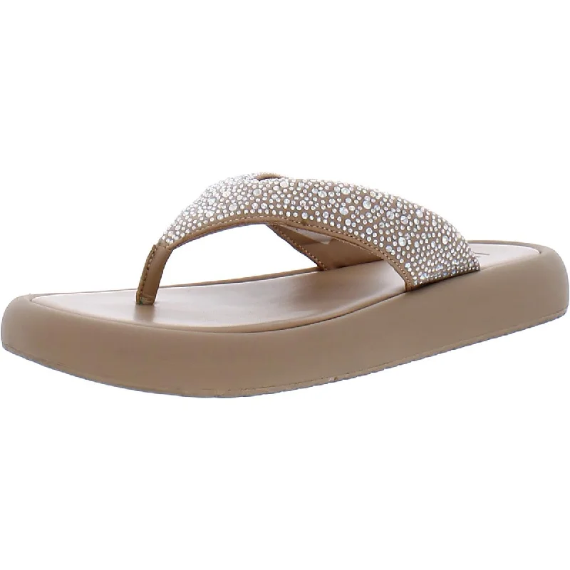 Fashion Sport Shoes INC Womens Essily Rhinestone Slip On Flatform Sandals