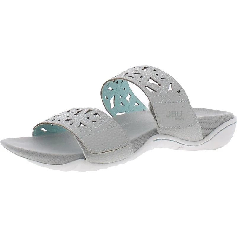 Trendy Slip-Ons JBU by Jambu Womens Wildflower Faux Leather Slide On Slide Sandals