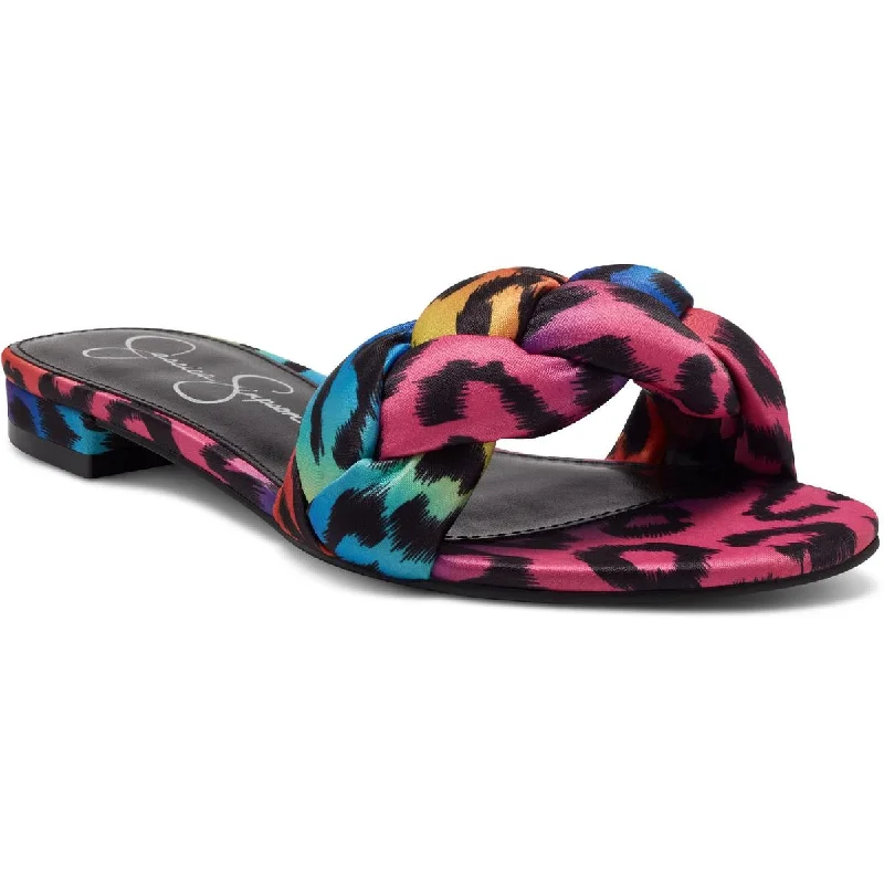 Cool Sneakers Jessica Simpson Womens Ammiye Animal Print Slip On Slide Sandals