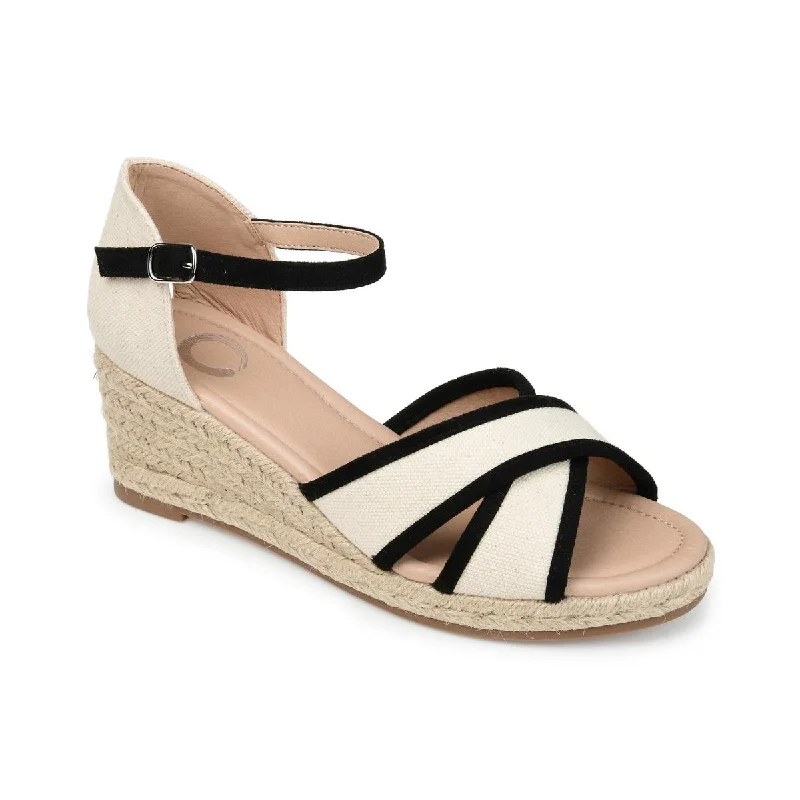Eco-Friendly Footwear Journee Collection Womens Brene Open Toe Buckle Wedge Sandals