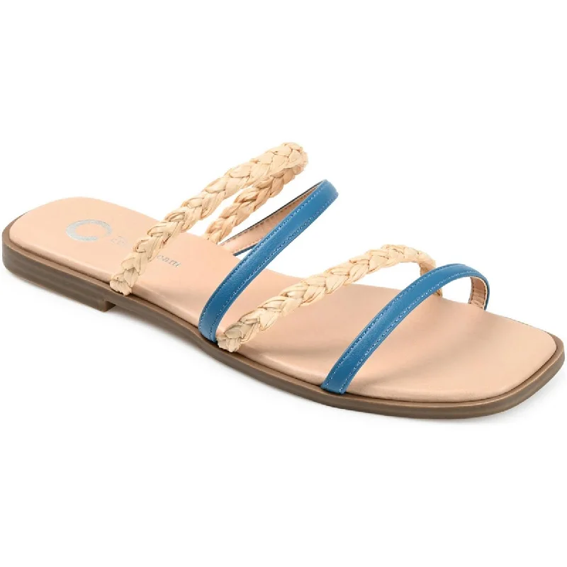 Stylish Loafers Journee Collection Womens Brinna Faux Leather Strappy Slide Sandals