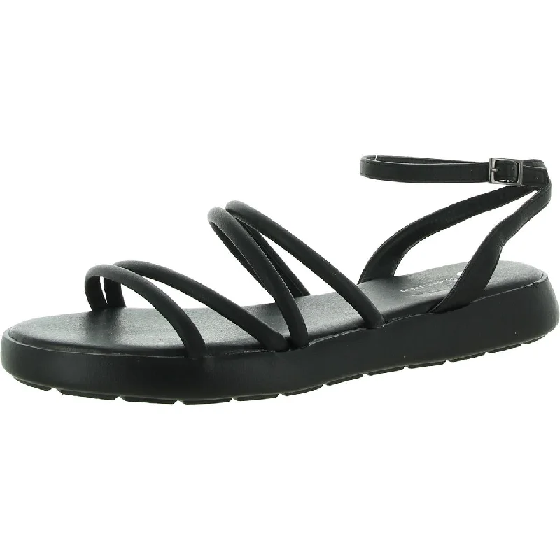 Trendy Sneakers Journee Collection Womens Faux Leather Ankle Strap Flatform Sandals