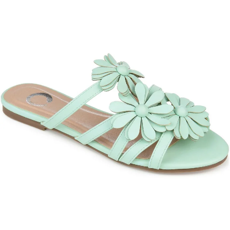 Non-Slip Shoes Journee Collection Womens Faux Leather Slip On Strappy Sandals