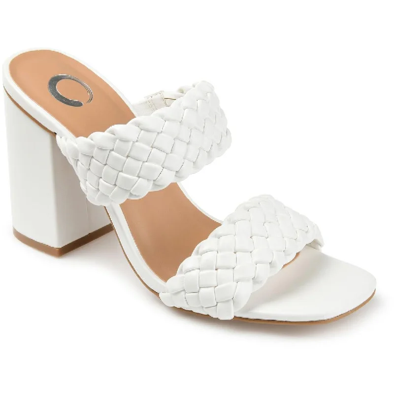 Cozy Sneakers Journee Collection Womens Melissa Faux Leather Braided Mule Sandals