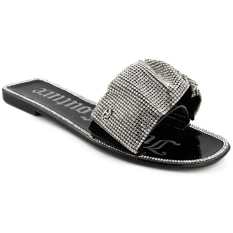 Cozy Walking Shoes Juicy Couture Womens Hollyn Embellished Slip-On Slide Sandals