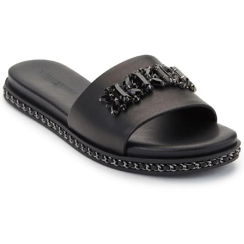 Sleek Sneakers Karl Lagerfeld Paris Womens Bijou Embellished Flip-Flops