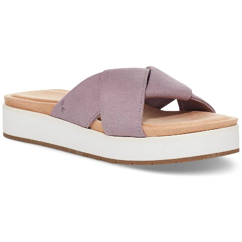 Sporty Comfort Shoes Koolaburra Womens Carenza Faux Suede Slip On Slide Sandals