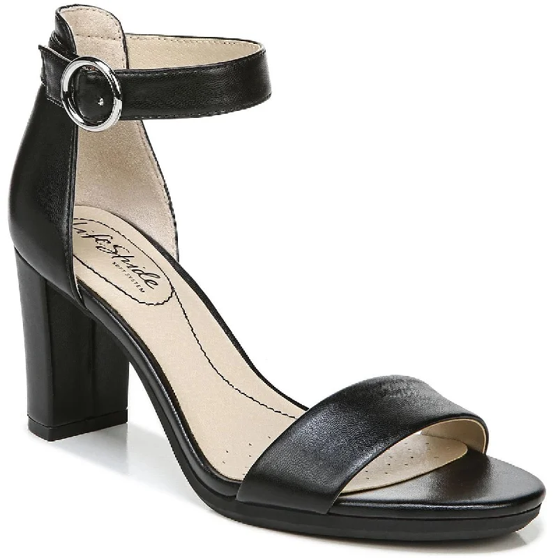 Cushion Sole Sneakers LifeStride Womens Averly Faux Leather Open Toe Heels