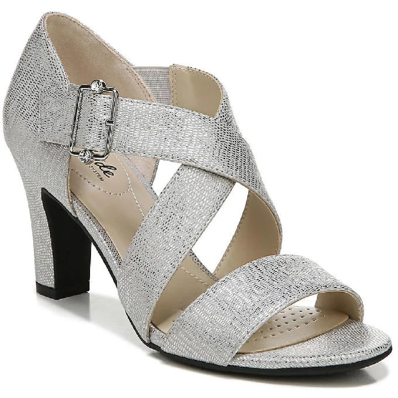 Fashion Comfort Shoes LifeStride Womens Carlyle Cushioned Footbed Open Toe Heels