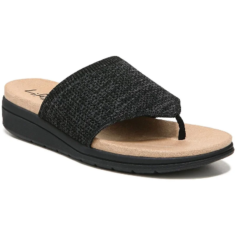 Durable Sneakers LifeStride Womens Poolside Slip On Thong Slide Sandals