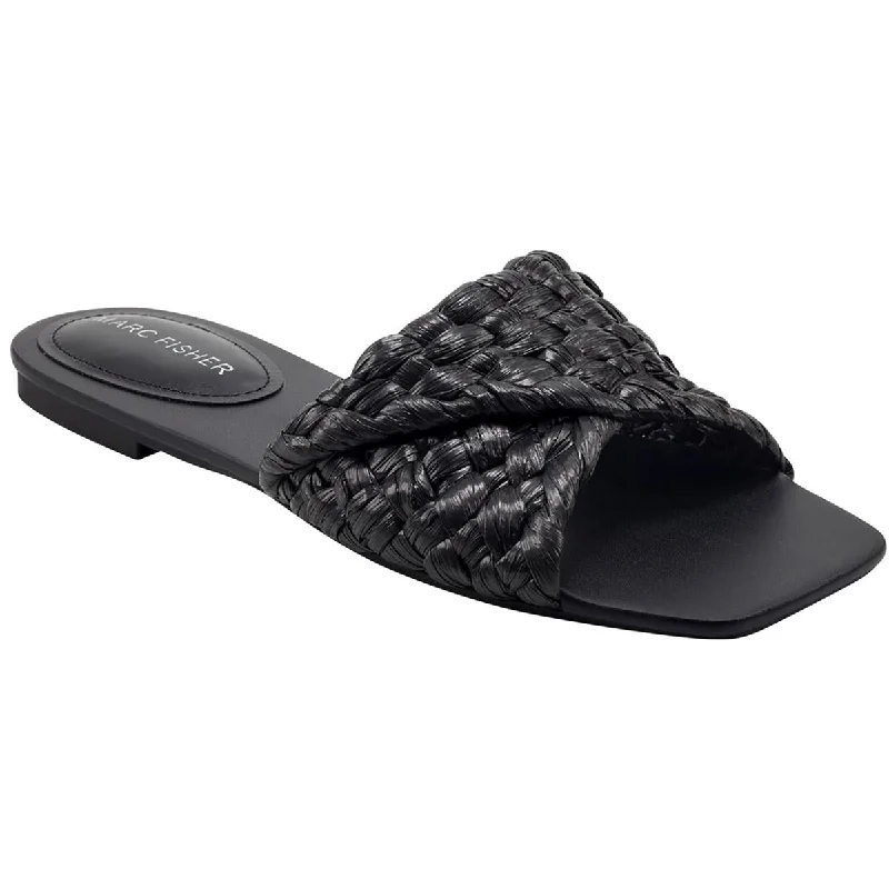 Everyday Footwear Marc Fisher Womens Moral Faux Leather Woven Slide Sandals