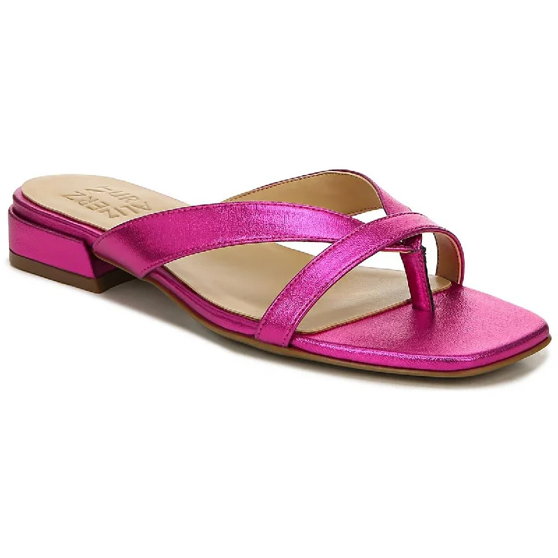 Chic Walking Shoes Naturalizer Womens Precious Faux Leather Thong Slide Sandals
