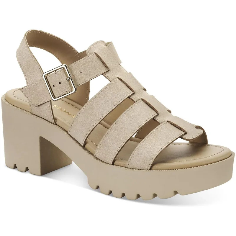 High-Quality Footwear Sun + Stone Womens Daisee Faux Leather Platform Block Heels