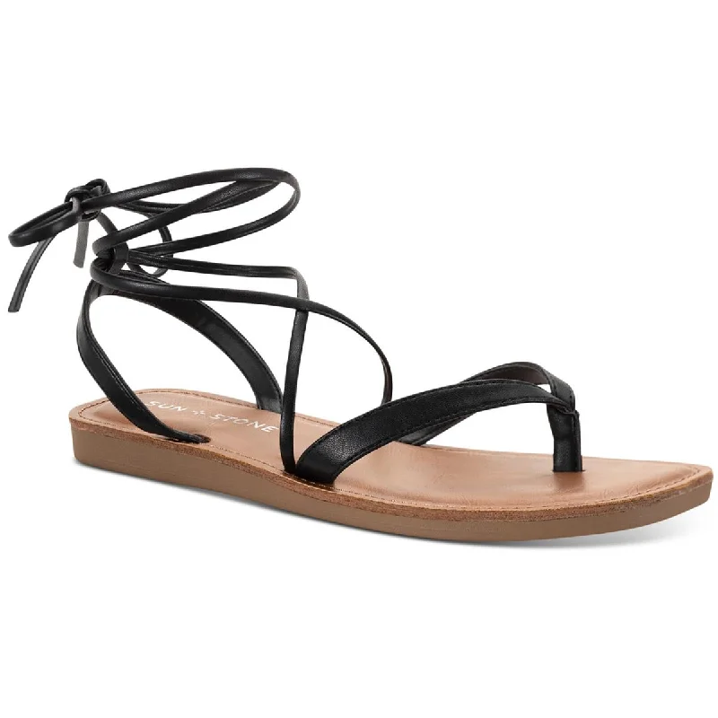 Fashionable Sneakers Sun + Stone Womens MAGGIE Strappy Open Toe Flatform Sandals