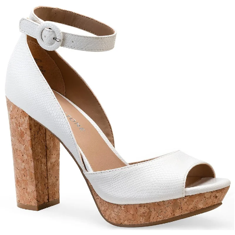 Memory Foam Shoes Sun + Stone Womens Reeta Faux Leather Platform Sandals