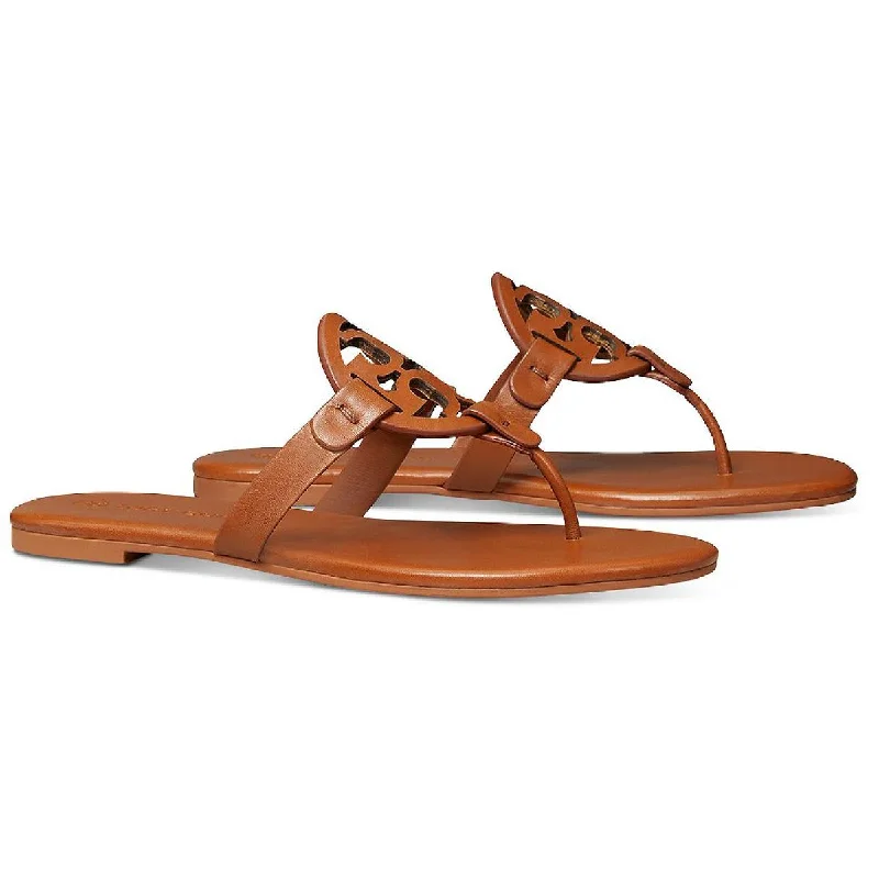 Non-Slip Shoes Tory Burch Miller Soft Women's Leather Memory Foam Slide Thong Sandals