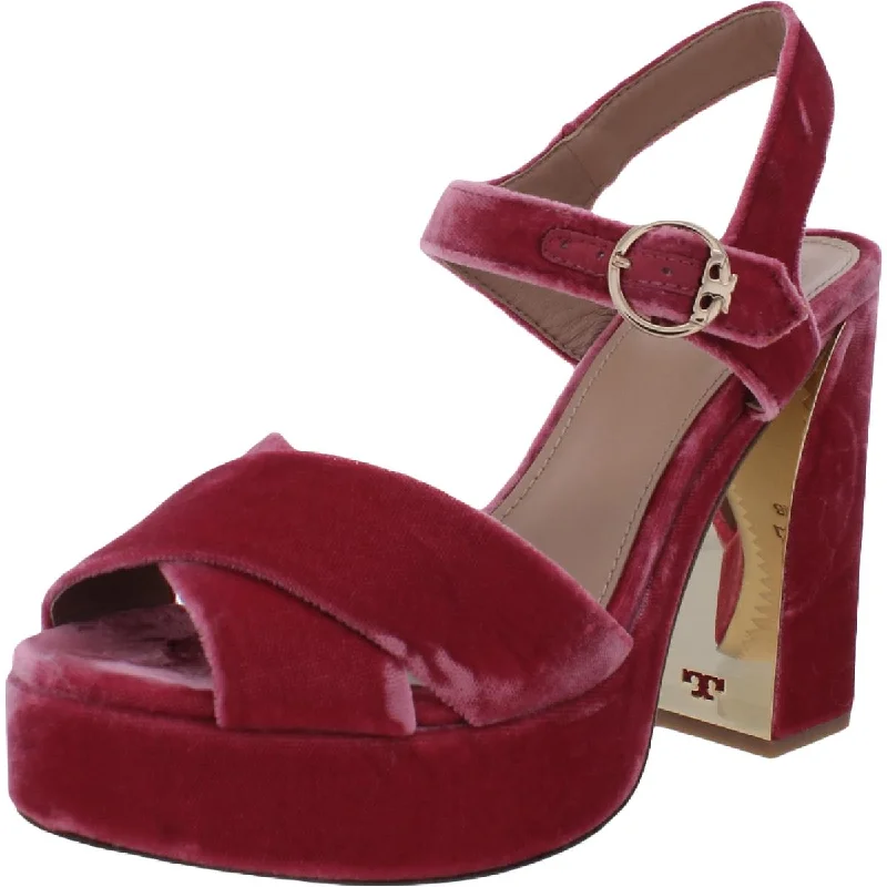 Relaxed Fit Shoes Tory Burch Womens Loretta Velvet Slingback Platform Sandals