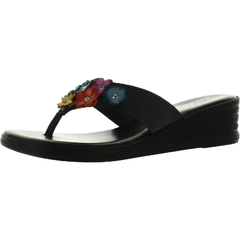 Urban Running Shoes Tuscany By Easy Street Womens Giordana Faux Leather Floral Wedge Sandals