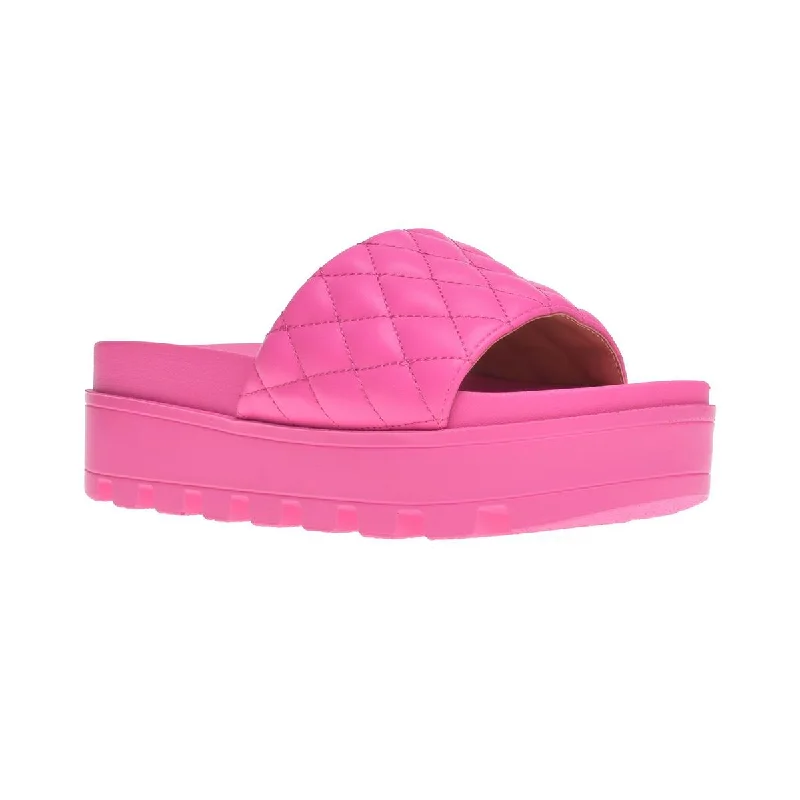 Smart Casual Shoes Wild Pair Womens Elevated Faux Leather Platform Sandals