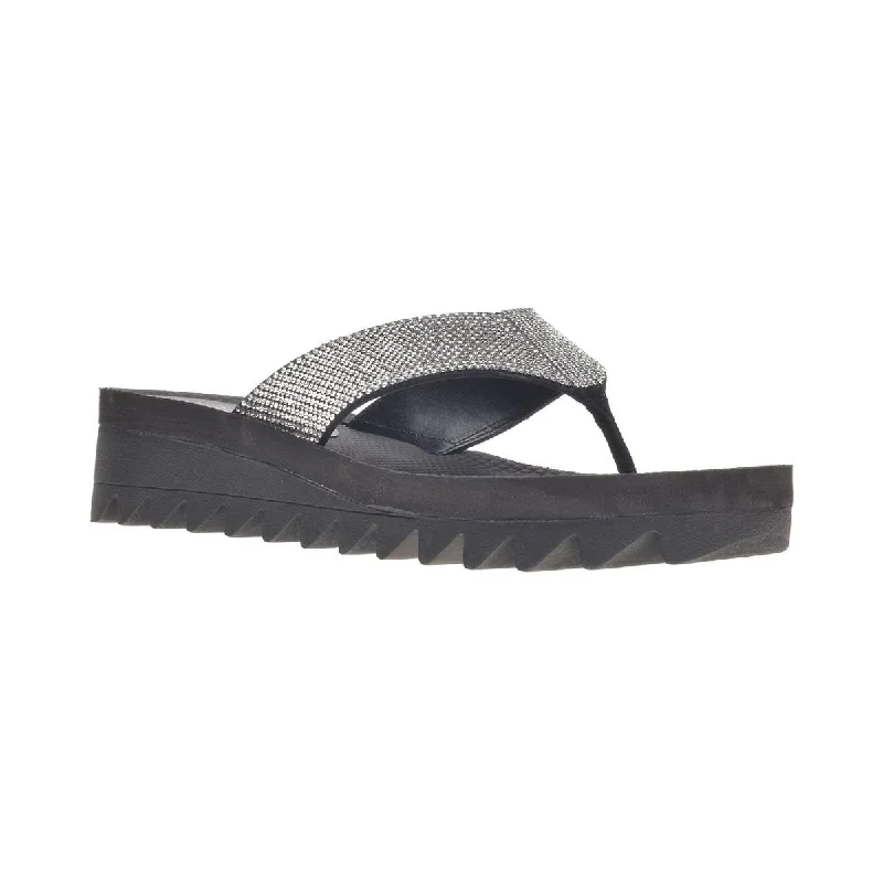 Trendy Walking Shoes Wild Pair Womens Kalabasas Rhinestone Man Made Flip-Flops