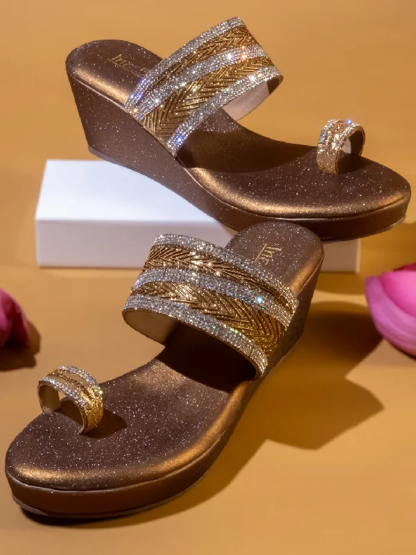 Outdoor Sneakers Women Antique Embellished Wedge Sandals