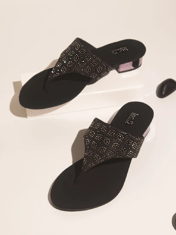 Urban Running Shoes Women Black Block Sandals