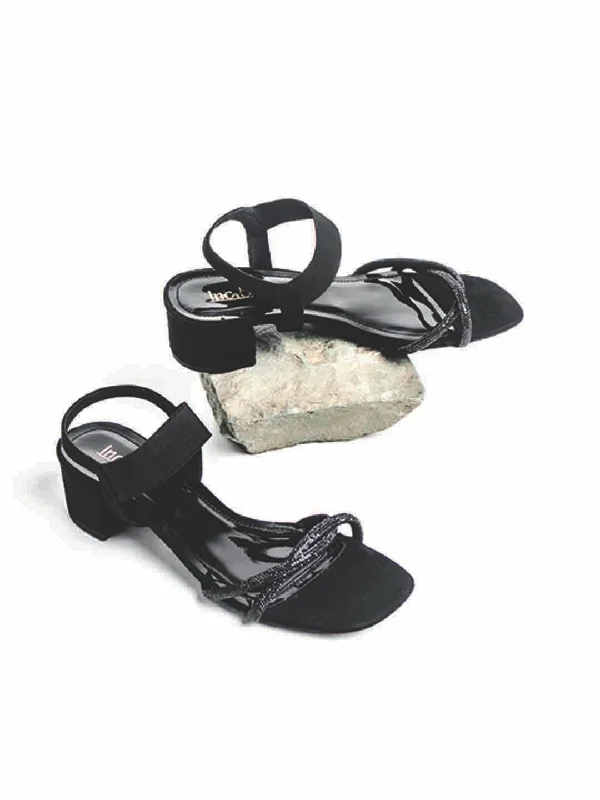 Ultra-Light Shoes Women Black Party Block Sandals