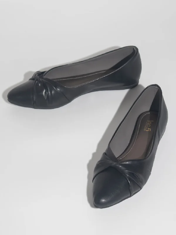 Memory Foam Shoes Women Black Solid Flats Ballerinas