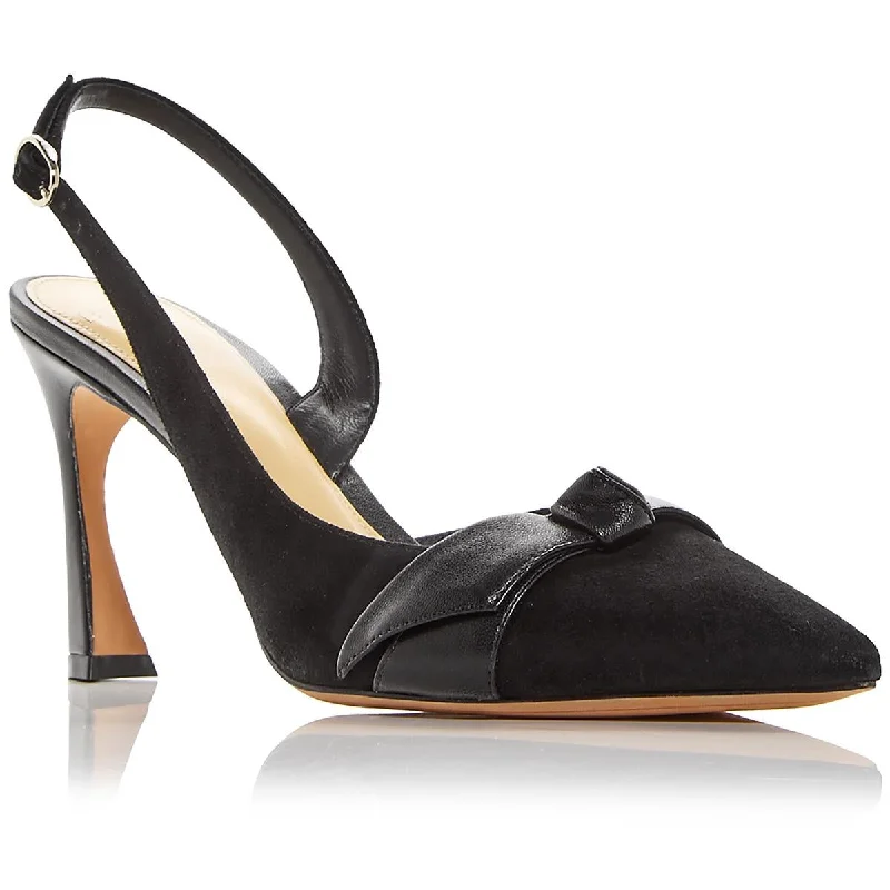 Stylish Loafers Alexandre Birman Womens ASYMETRIC  Suede Bow Pumps