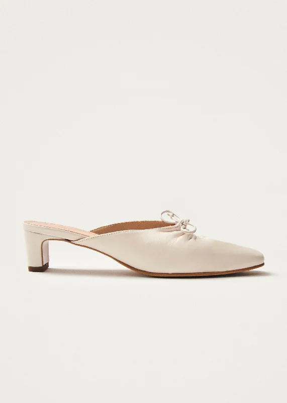 Fashion Shoes Amar Cream Leather Mules