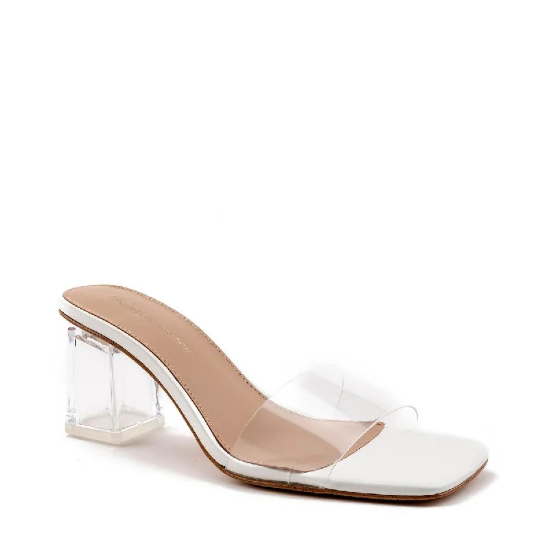Fashion Sport Shoes BCBGeneration Womens Luckee Faux Leather Square Toe Slide