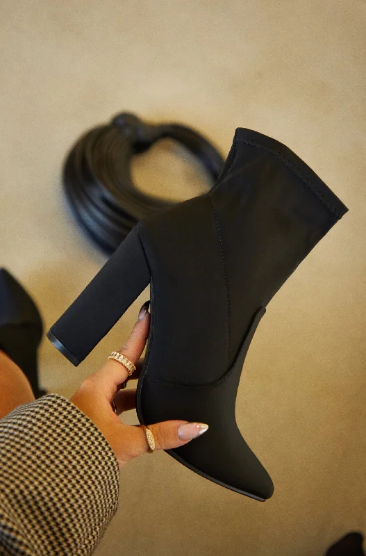 Sleek Loafers Call Me Yours Block Heel Ankle Boots - Black