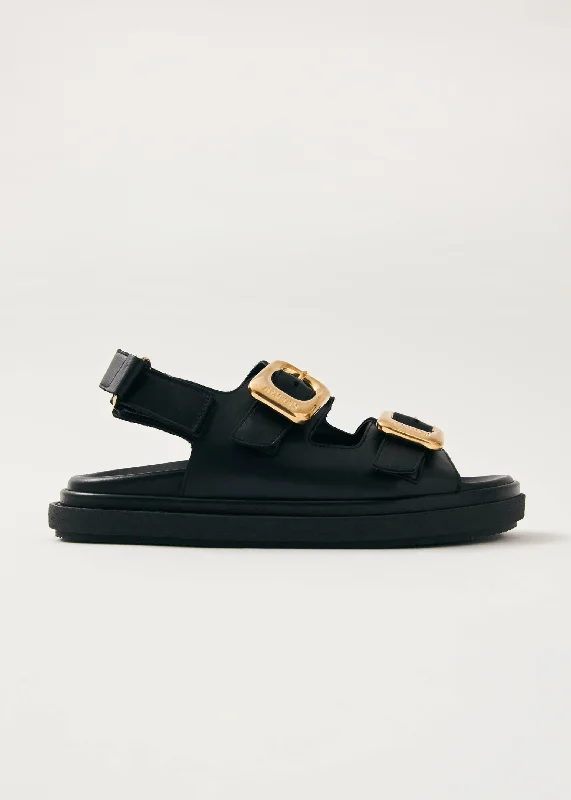 Flexible Sneakers Daria Black Leather Sandals