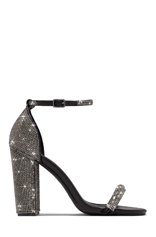 Everyday Footwear Dayana Embellished Block High Heels - Black