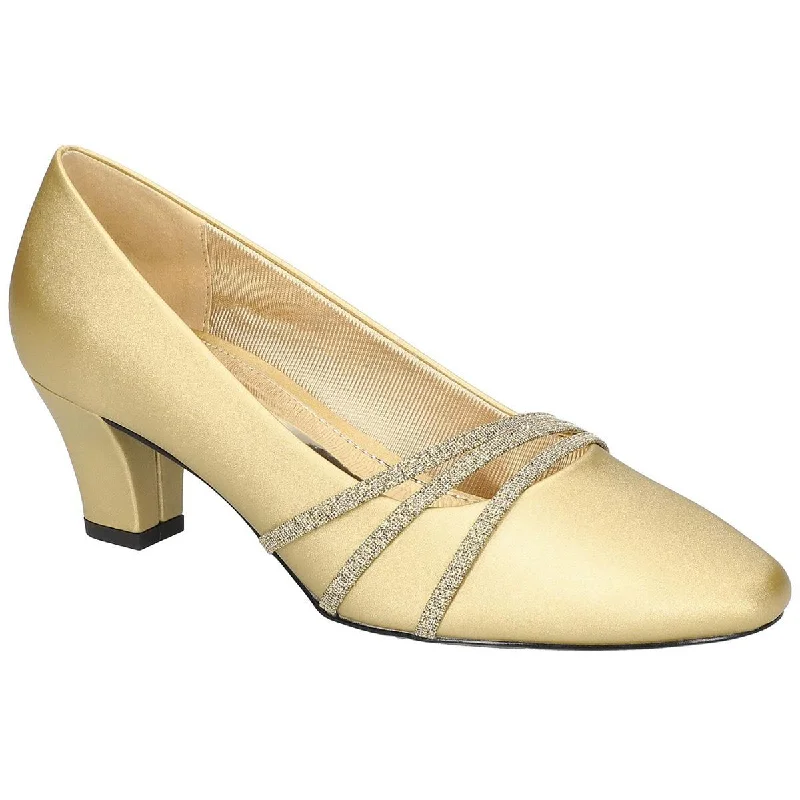 Comfortable Boots Easy Street Womens Cristiny Satin Glitter Pumps