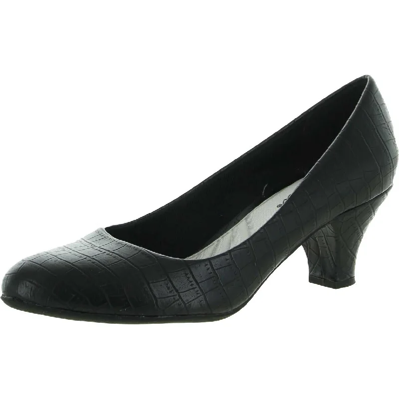 Walking Sneakers Easy Street Womens Fabulous Faux Leather Embossed Pumps